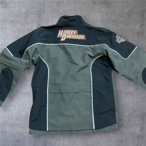 Harley Davidson Moto Biker Gore Tex Full Zip Jacket Grey Black 3M Mens L NWT
